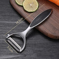 Stainless Steel Multi-Purpose Vegetable Peeler & Grater - Serrated & Flat Blades for Potatoes, Melons, Fruits