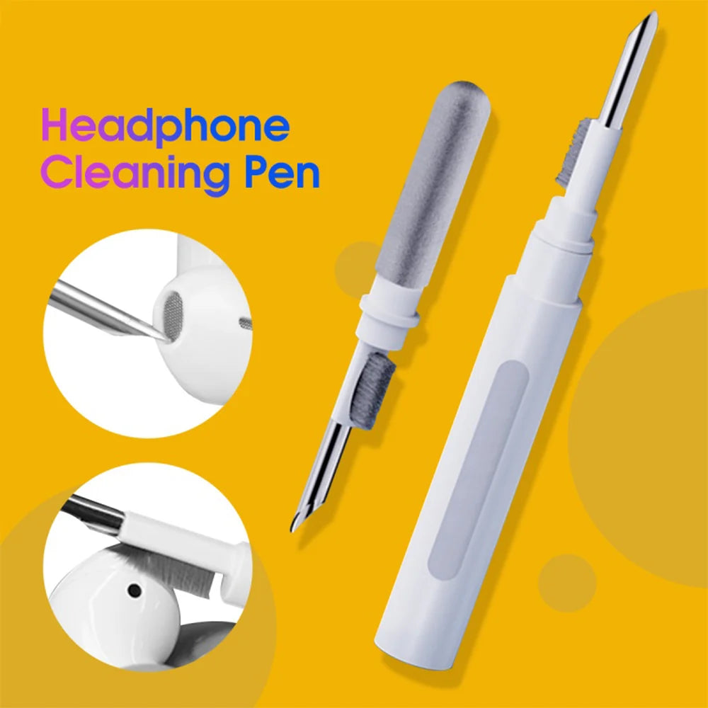Wireless Earbud Cleaning Pen 3-in-1 – Metal Tip, Microfiber Brush & Flocking Sponge Cleaner for Earbuds, Cases & Charging Ports