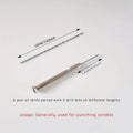 Candle Punch Tool Set for DIY Candlemaking & Crafts - 2 Drill Bits 2.5mm×56mm (0.10 in×2.20 in) & 2mm×100mm (0.08 in×3.94 in)