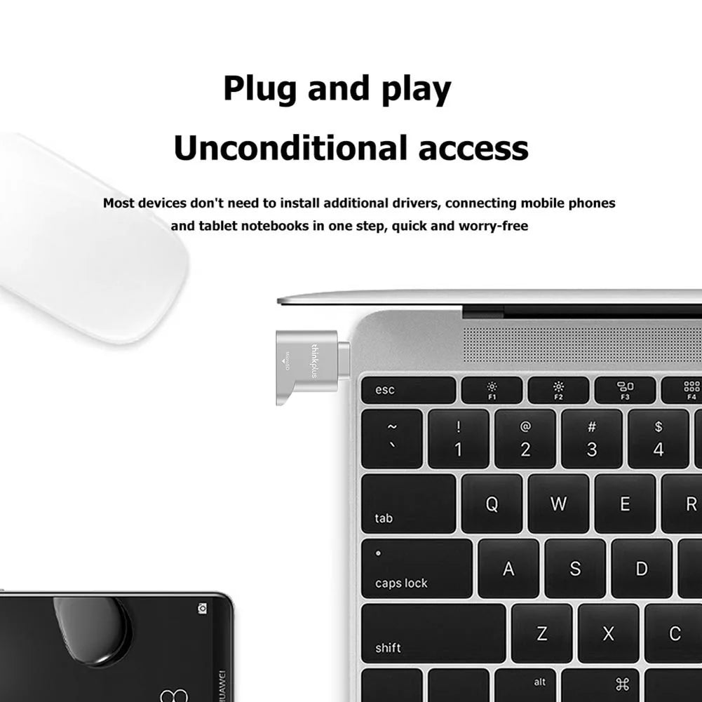USB-C Micro SD Card Reader Mini Metal TF/TransFlash Type-C OTG Adapter – Portable Memory Card Reader (Up to 512GB)