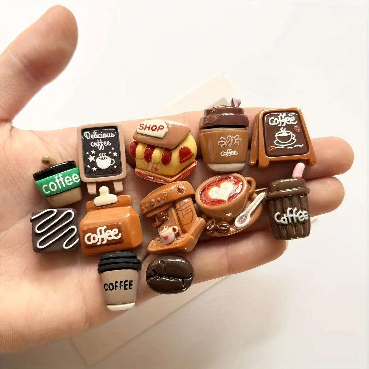 12-Pack Mini Coffee Refrigerator Magnets - Cute Message Board Stickers for Fridge & Home Decor