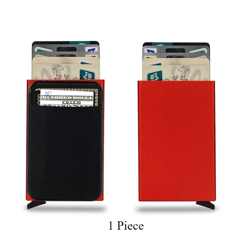 Slim RFID Blocking Credit Card Holder Wallet for Men Anti-Theft Metal Money Card Case
