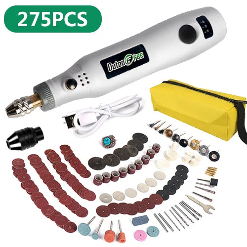3-Speed USB Cordless Rotary Tool Mini Electric Engraving Drill Pen with Accessories