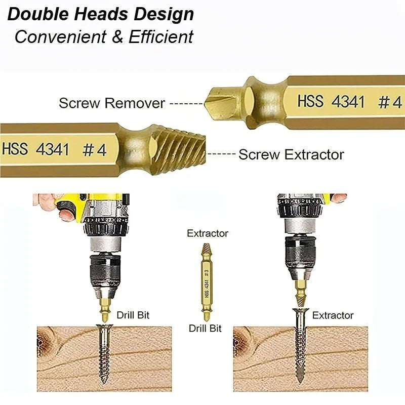 6-Piece HSS Screw Extractor Set – Stripped, Broken & Rusted Screw Remover (2–12 mm / 0.08–0.47 in)
