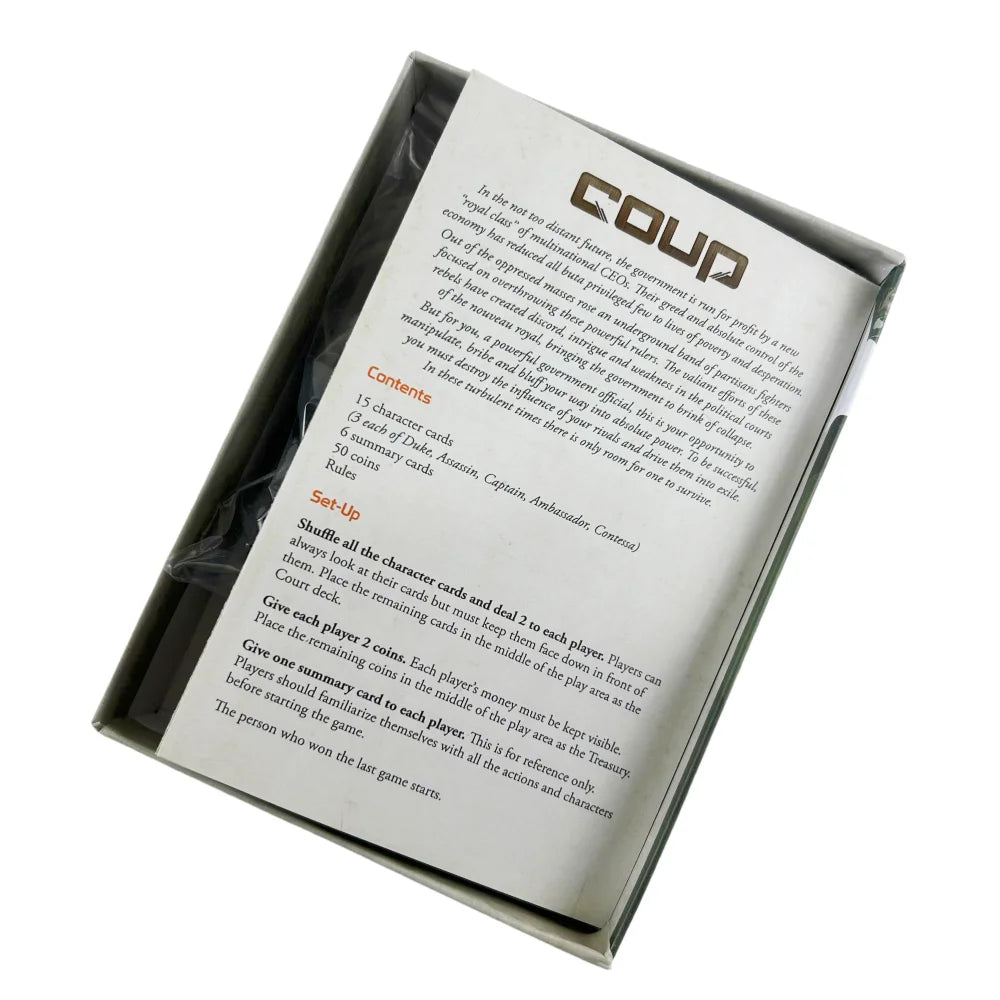Coup Reformation Expansion Pack - Strategy Deduction Card Game