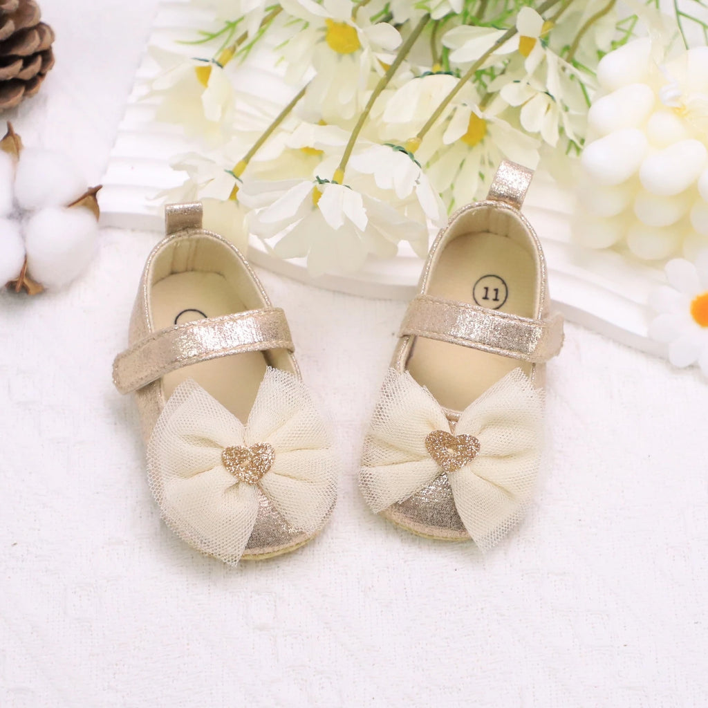 Baby First Walkers Breathable Non-Slip Toddler Shoes for Girls Princess Lace