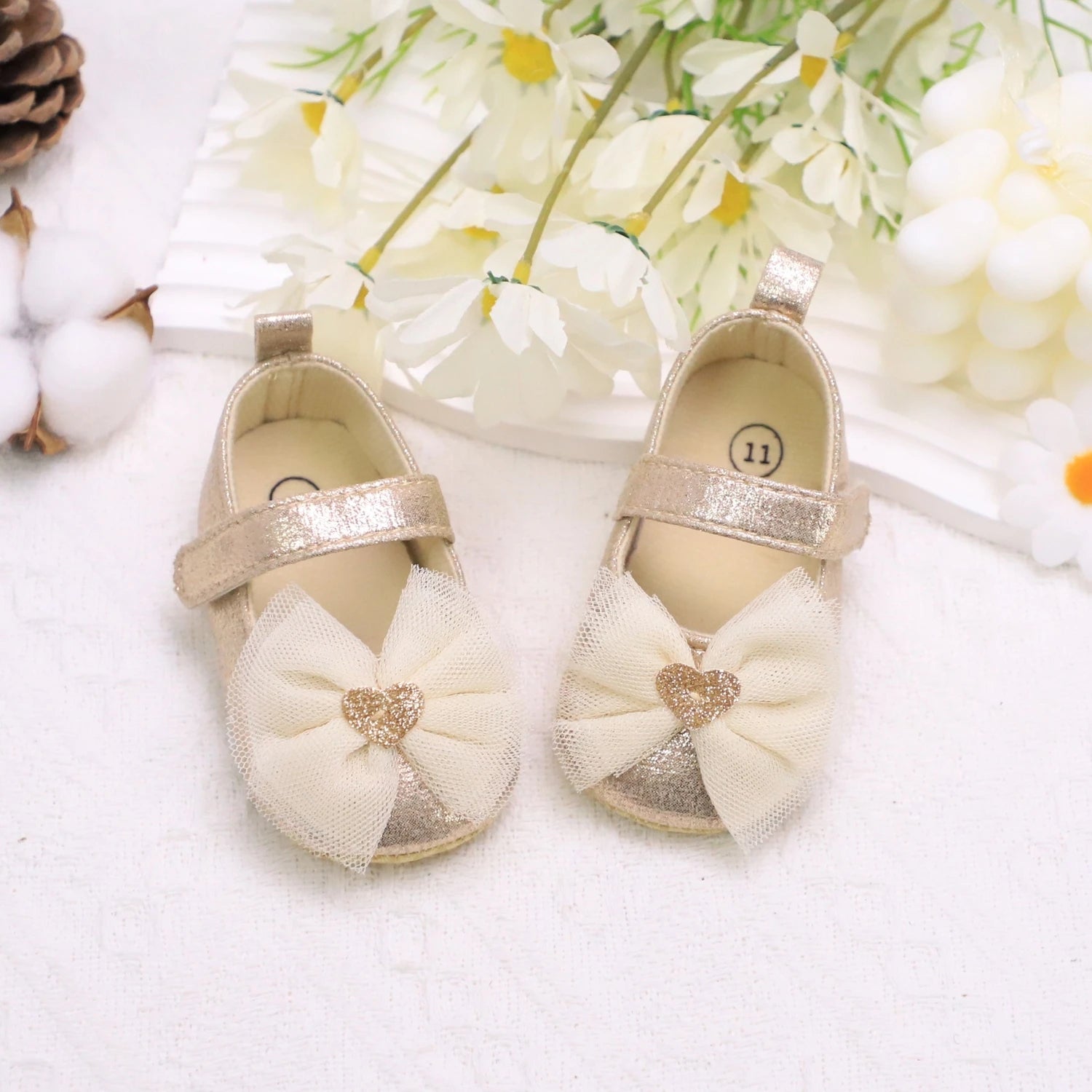 Baby First Walkers Breathable Non-Slip Toddler Shoes for Girls Princess Lace