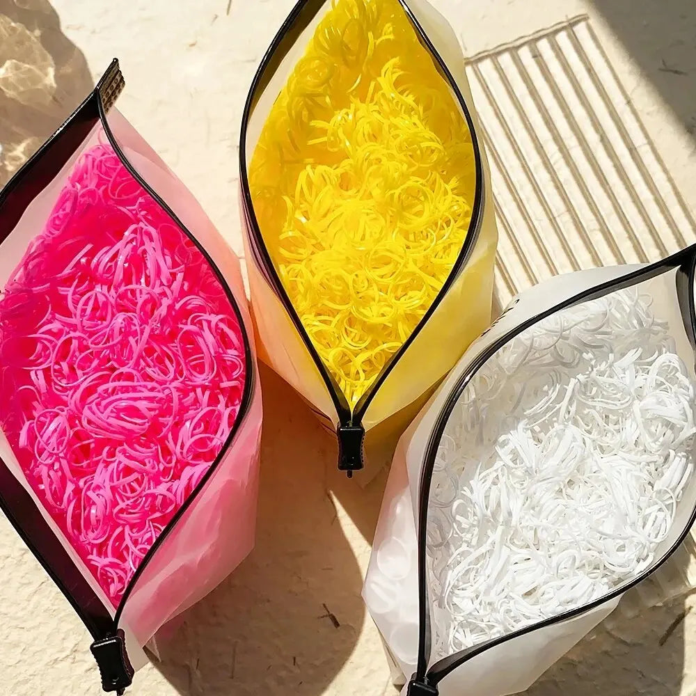 1000-Pack Colorful Small Elastic Hair Bands - Disposable Micro Ponytail Holders for Girls