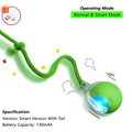 Interactive Smart Cat Toy Ball - USB Rechargeable Automatic Rolling Pet Toy with Obstacle Avoidance & Long Battery Life