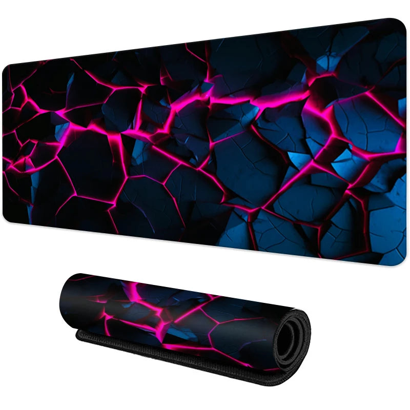 Large Gaming Mouse Pad Red Blue Gradient Non-Slip Rubber Sewn Edge Desk Mat for Keyboard & PC