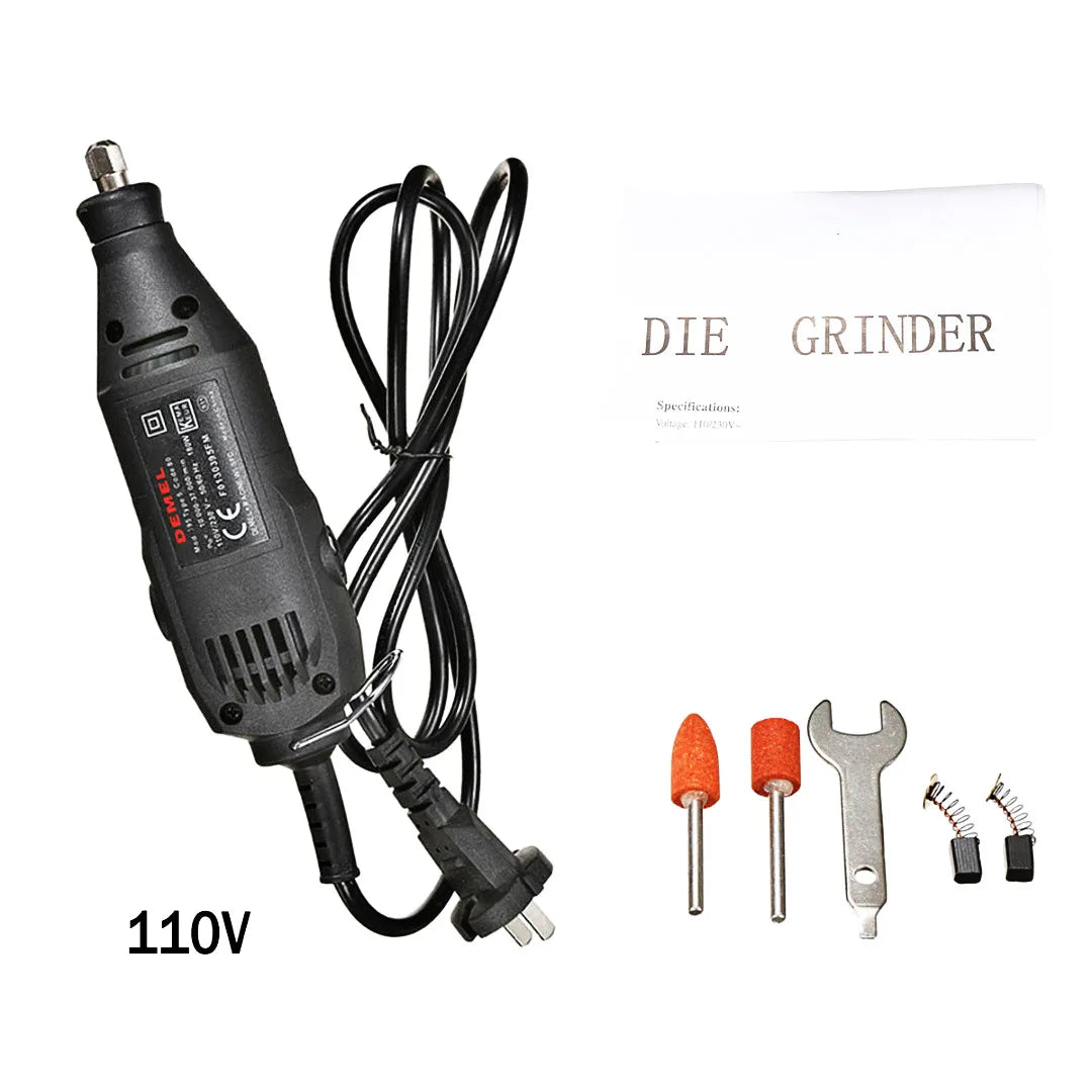110/220V Electric Engraving Rotary Mini Drill Kit – 130W Variable Speed 5-Setting Grinder