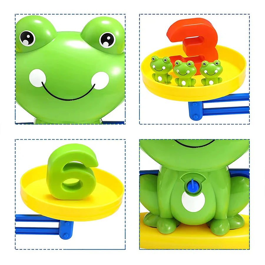 Frog Balance Math Toy for Kids, Addition & Subtraction Learning Scale, Early Education STEM Counting Game