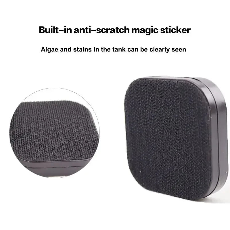 Mini Square Magnetic Aquarium Glass Cleaner Scratch-Resistant Brush for Small Fish Tanks