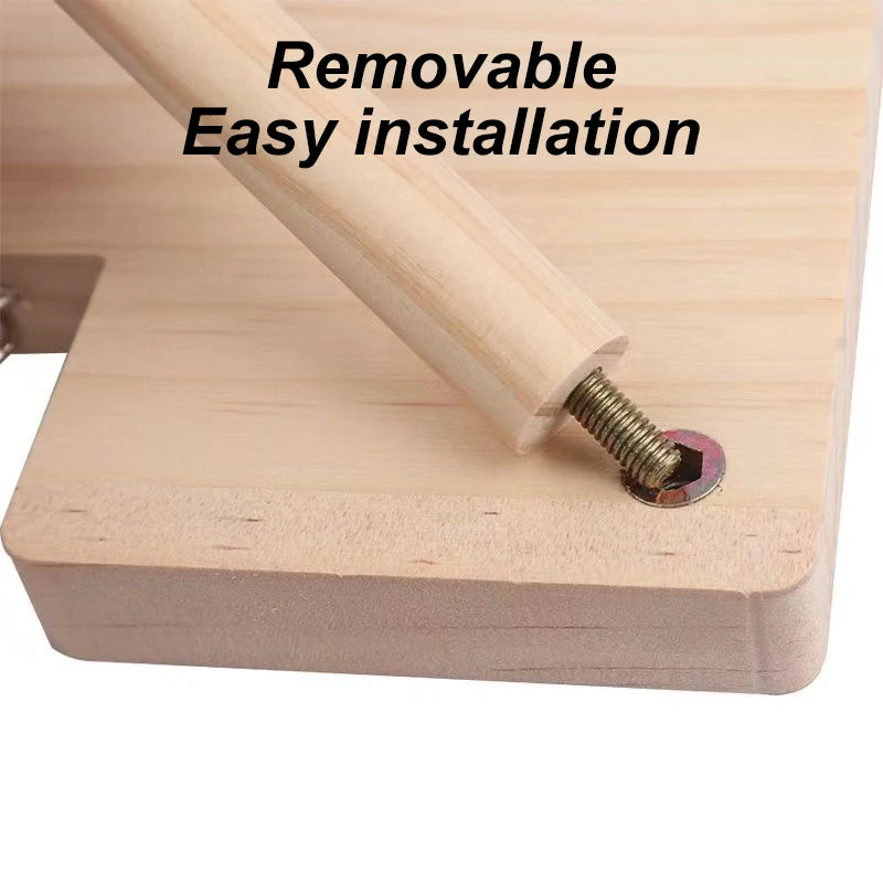 Hamster Wooden Ladder Platform Small Pet Climbing Toy for Cage, Jumping Board & Stairs