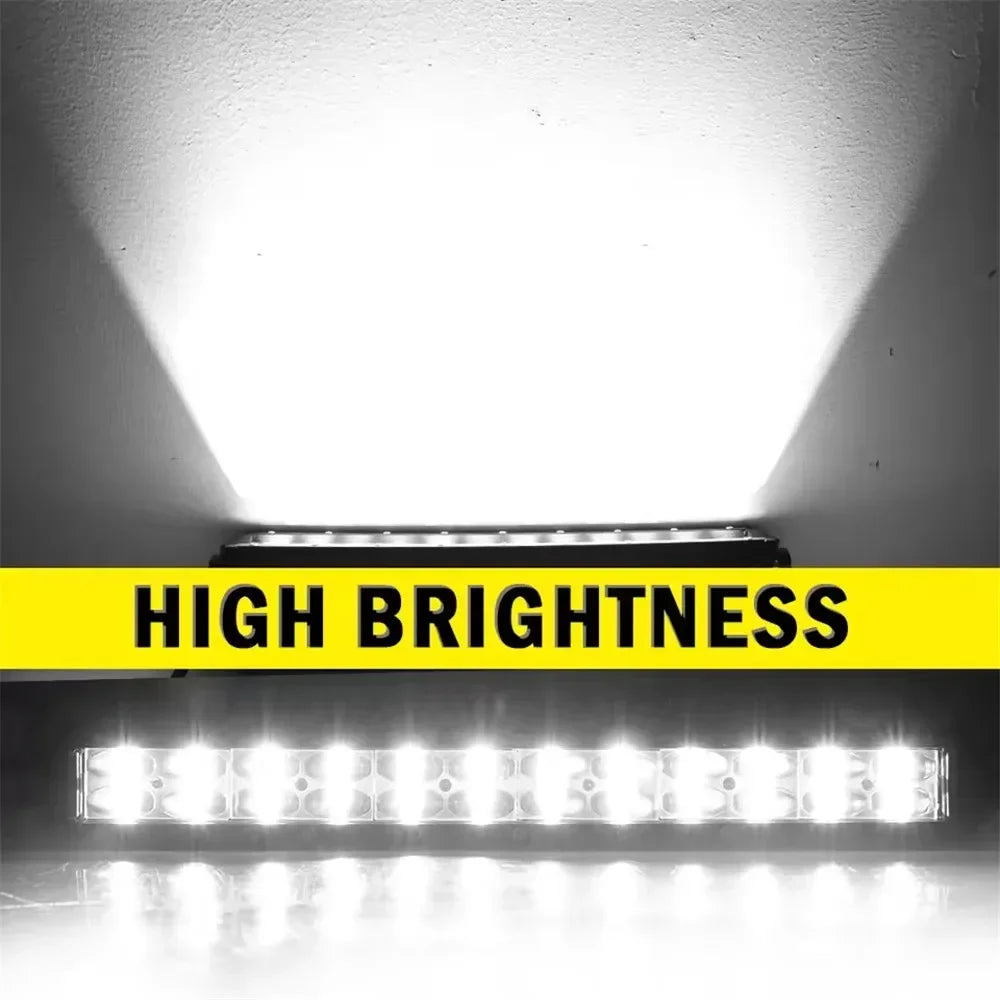 6D Lens Dual-Row LED Light Bar - Spot & Flood Combo, 8in (20cm) / 14in (36cm) / 20in (51cm), 36W/72W/120W, 12V-24V Off-Road Work Light for Truck ATV SUV