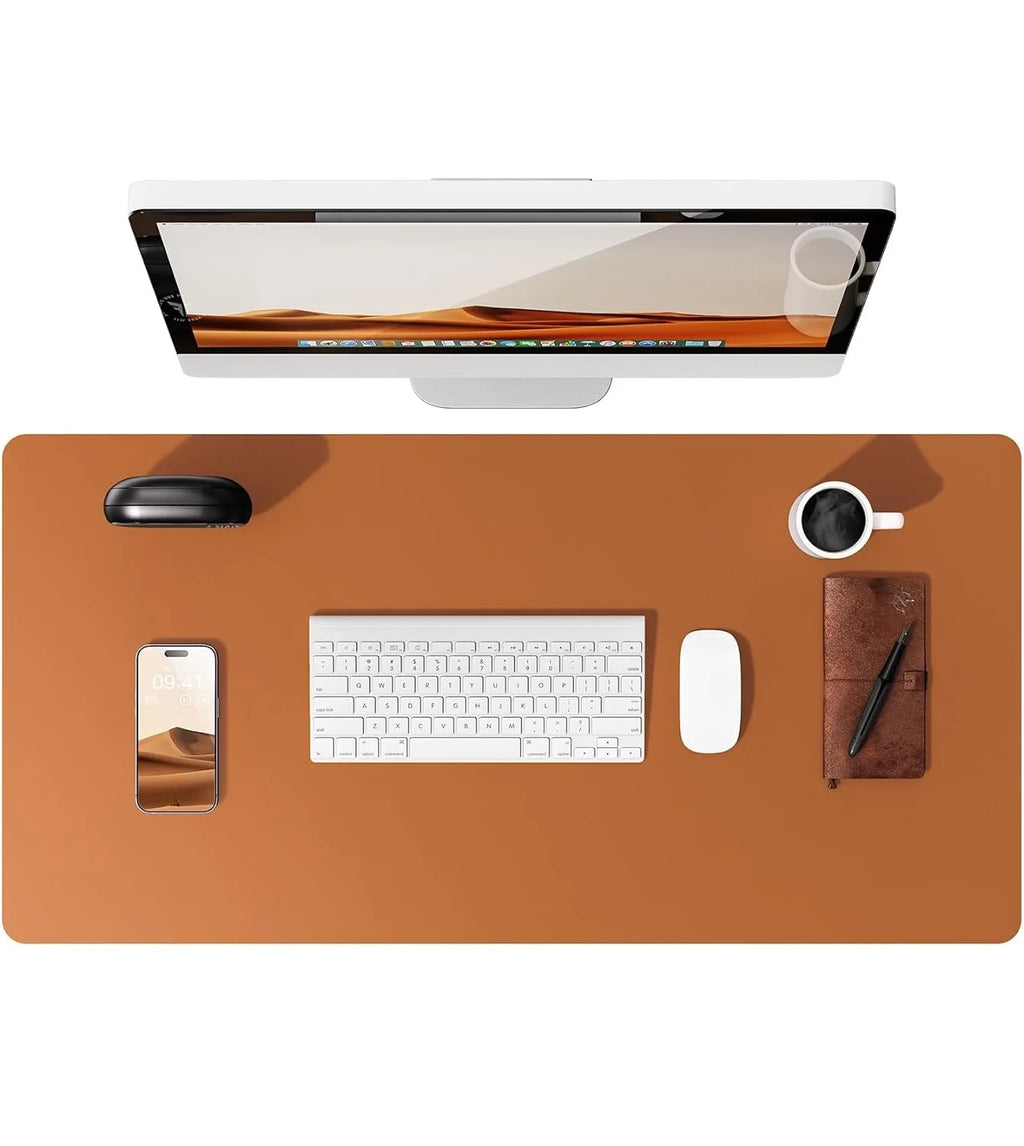 Large PU Leather Desk Pad - Non-Slip Waterproof Office Mouse Pad & Laptop Desk Mat