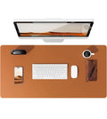 Large PU Leather Desk Pad - Non-Slip Waterproof Office Mouse Pad & Laptop Desk Mat