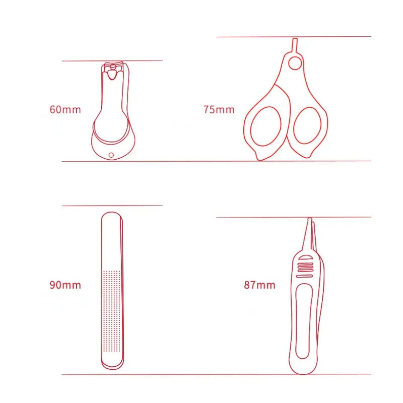 Newborn & Infant Baby Nail Care Kit, Safety Nail Scissors Trimmer Tweezers with Storage Box
