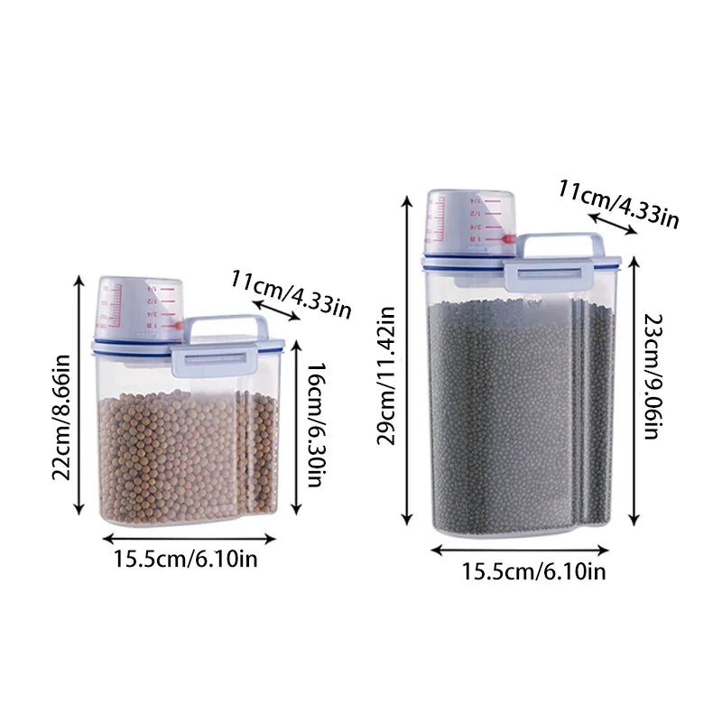 Large Capacity Airtight Pet Food Storage Container - Durable, Easy-Clean, Non-Slip for Dogs and Cats