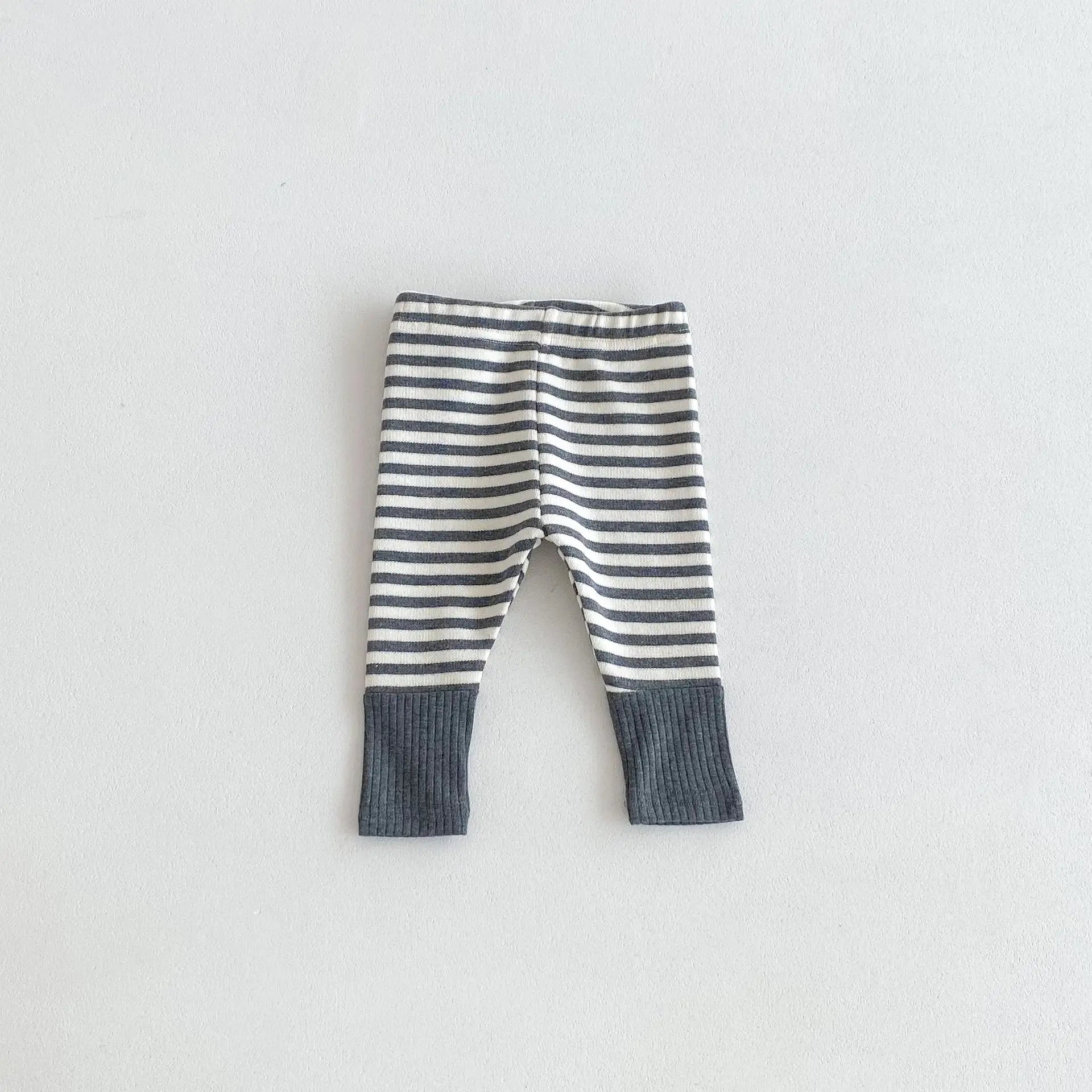 Cotton Patchwork Baby Leggings – Candy Color Striped Pants for Infants 12–36 Months, Unisex Elastic Waist