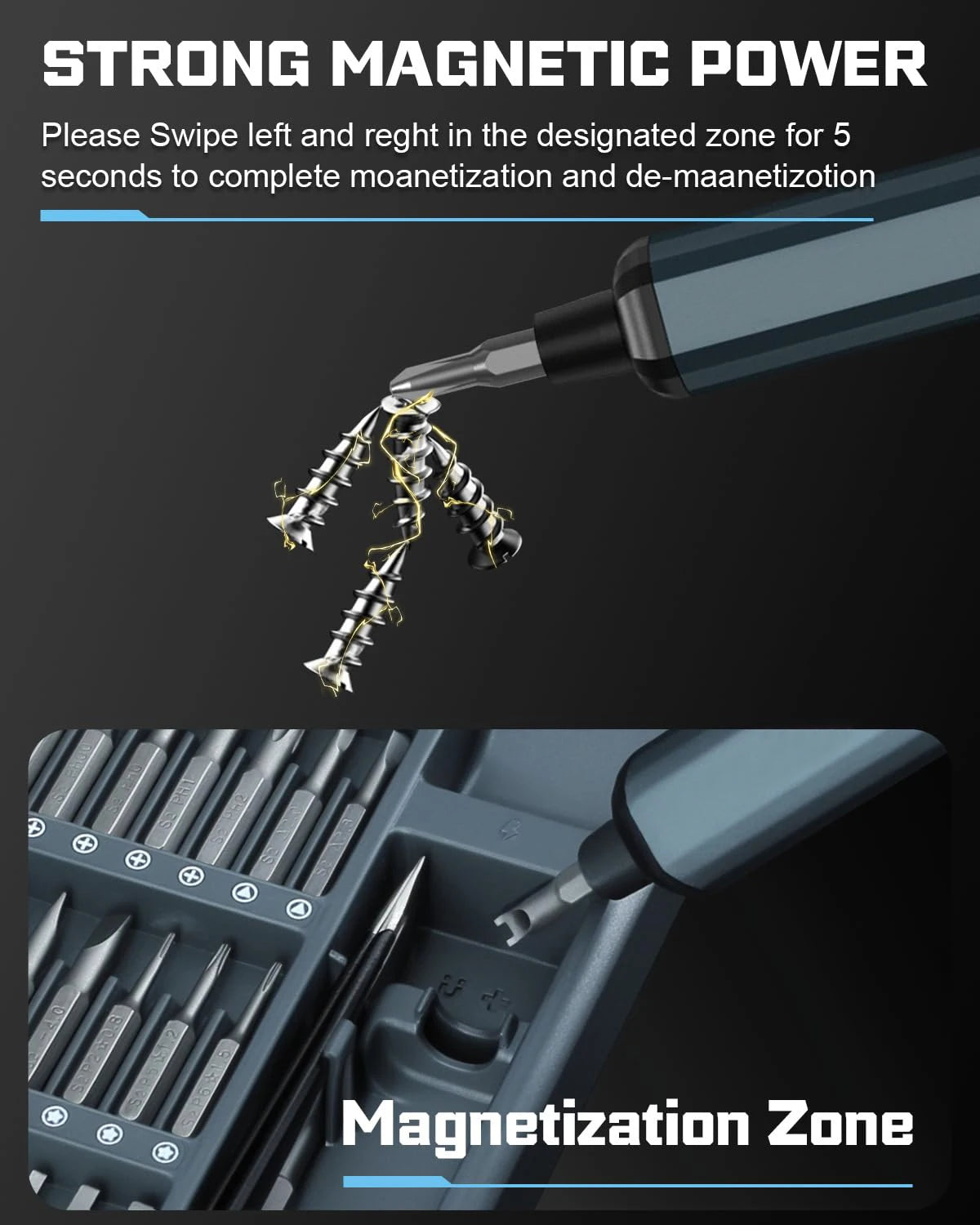 68-in-1 Electric Precision Screwdriver Set — 5 Torque Settings, Magnetic Bits, Rechargeable for Phone, Watch, Glasses, PC Repair