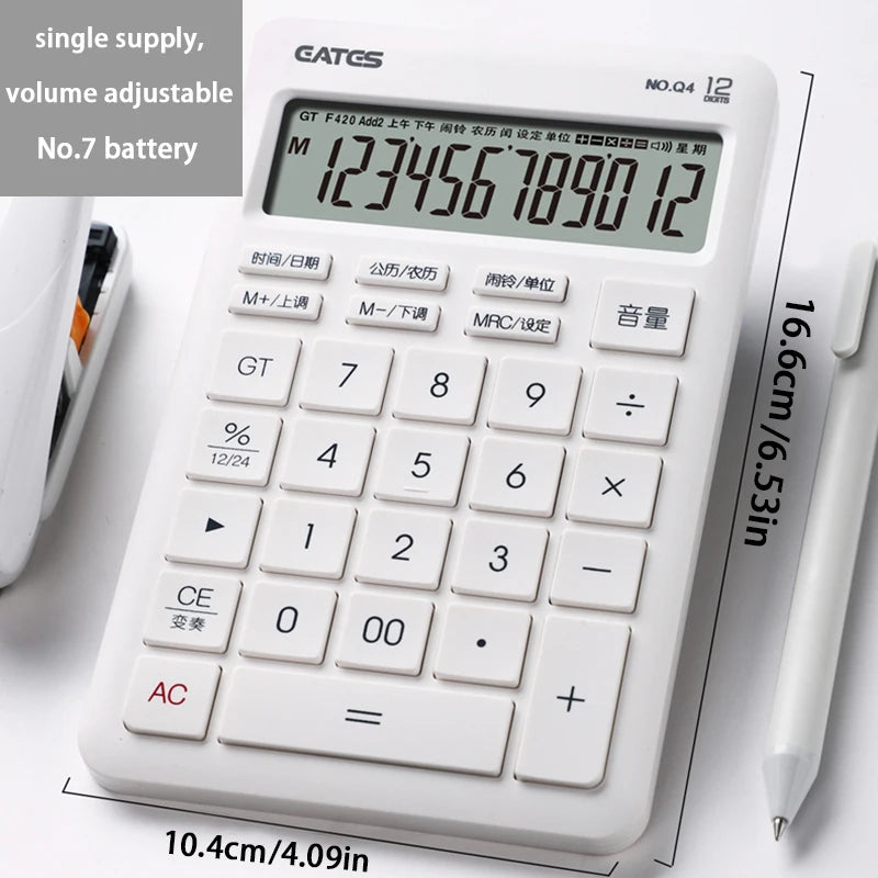 Solar 12-Digit Financial Calculator for Accounting, Students & Office Use