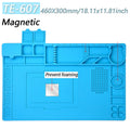 Magnetic Silicone Soldering Mat – Heat Resistant 932°F (500°C) Anti-Static Work Mat for Phone Laptop Watch Repair