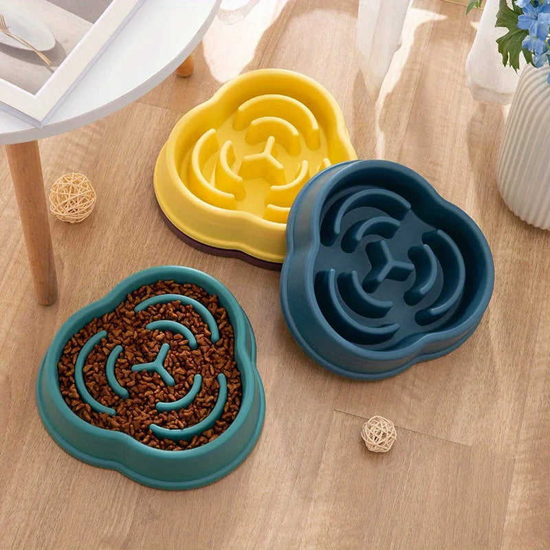 Slow Feed Dog Bowl – Anti-Choke Non-Tip Plastic Slow Feeder for Dogs, Anti-Overturn Pet Feeding Bowl