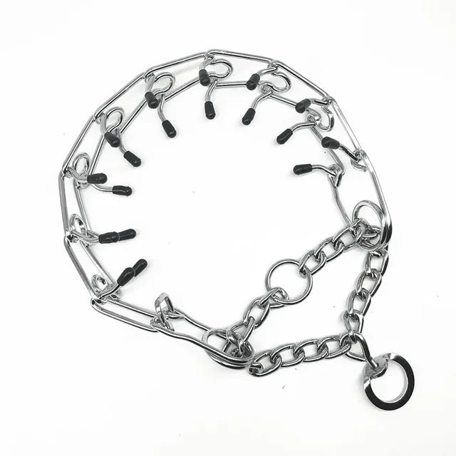 Stainless Steel Pinch Dog Training Collar with Padded Links for Dogs