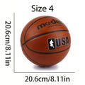 Basketball for Adults & Youth - Brown, Sizes 4/5/6/7 (1pc) - Durable Rubber Indoor/Outdoor Game Ball