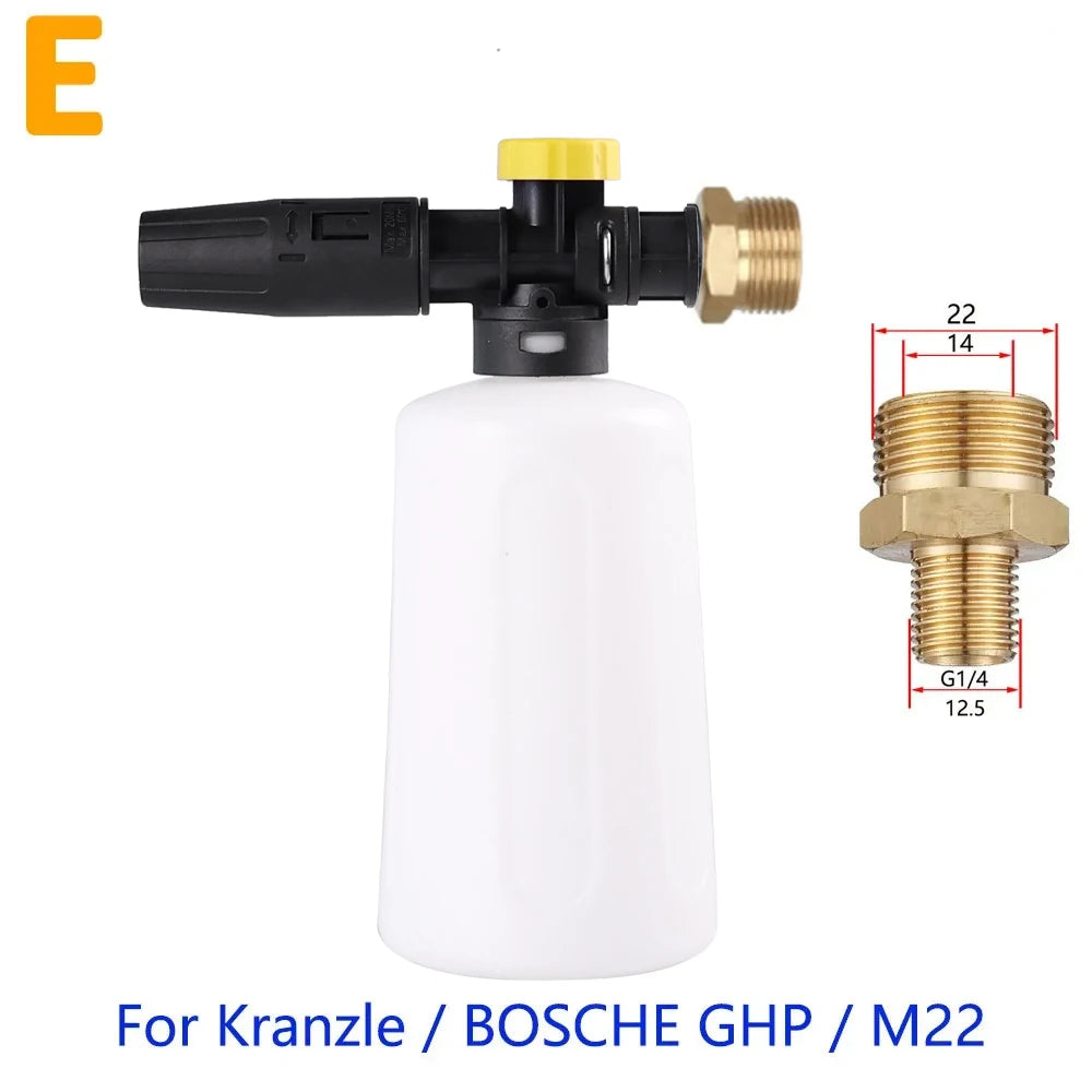 750 ml (25 fl oz) Snow Foam Lance Foam Cannon with Adjustable Sprayer Nozzle for Pressure Washers — Universal Fit