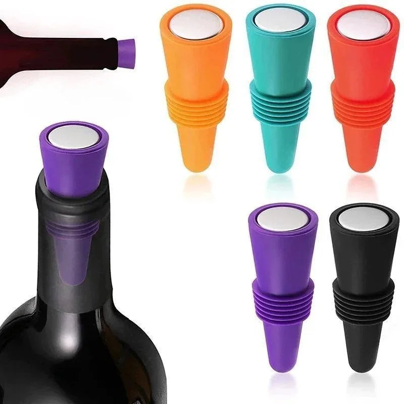 Reusable Silicone Wine Bottle Stopper – Leakproof Champagne & Beverage Sealer