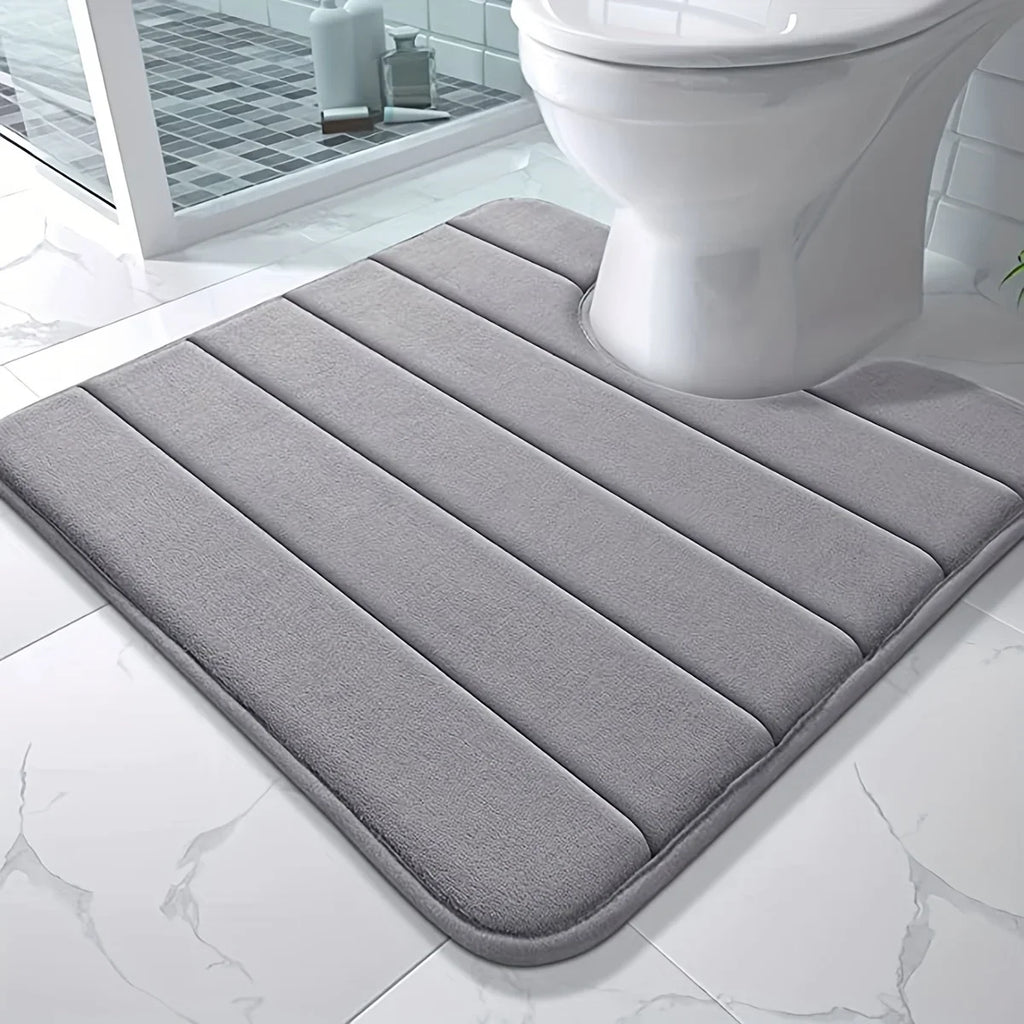 U-Shaped Toilet Mat - Memory Foam Bath Rug, Non-Slip Super Absorbent