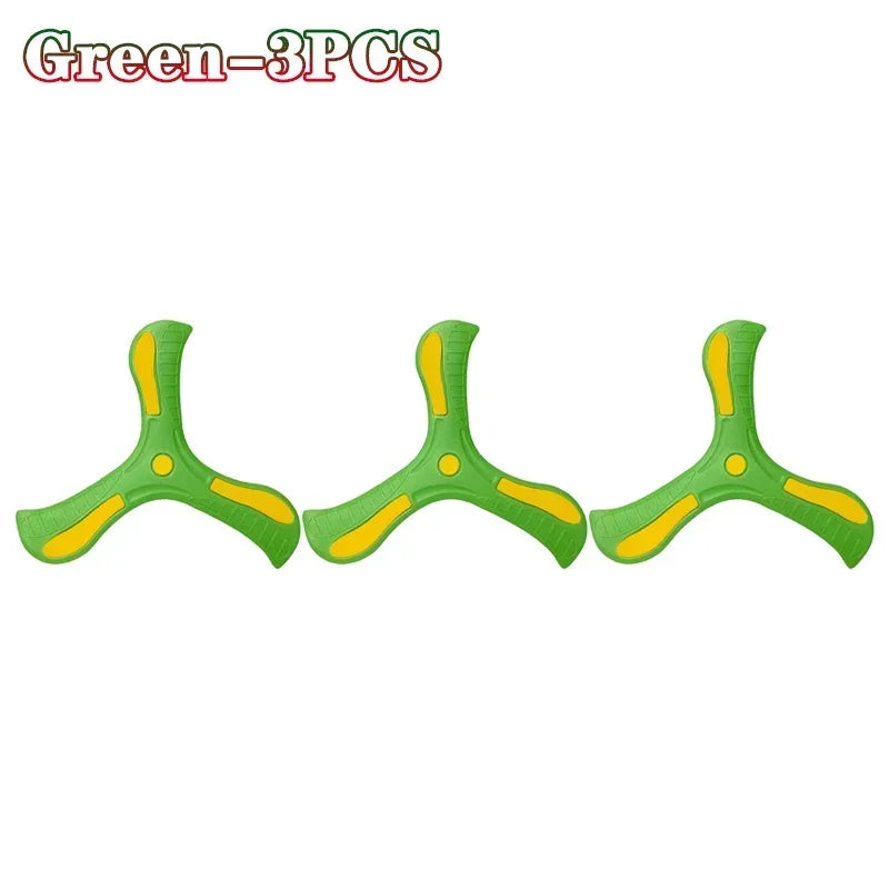 Soft Foam Three-Leaf Boomerang Flying Disc for Kids & Adults, Beginner-Friendly Outdoor Throwing Toy