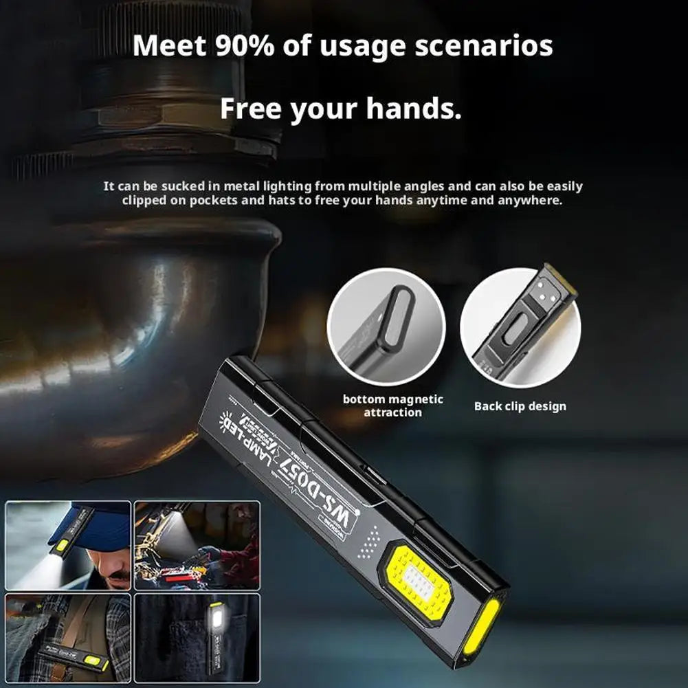 USB-C Rechargeable 550LM LED Mini Keychain Flashlight with Magnet – Portable Pocket Torch & Flood Work Light for Emergency