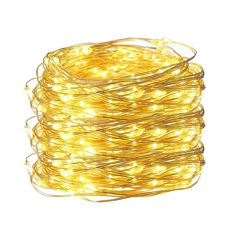 USB 5M (16.4 ft) Silver Wire Fairy Lights – 50 LED Waterproof USB String Lights for Christmas Wedding Party