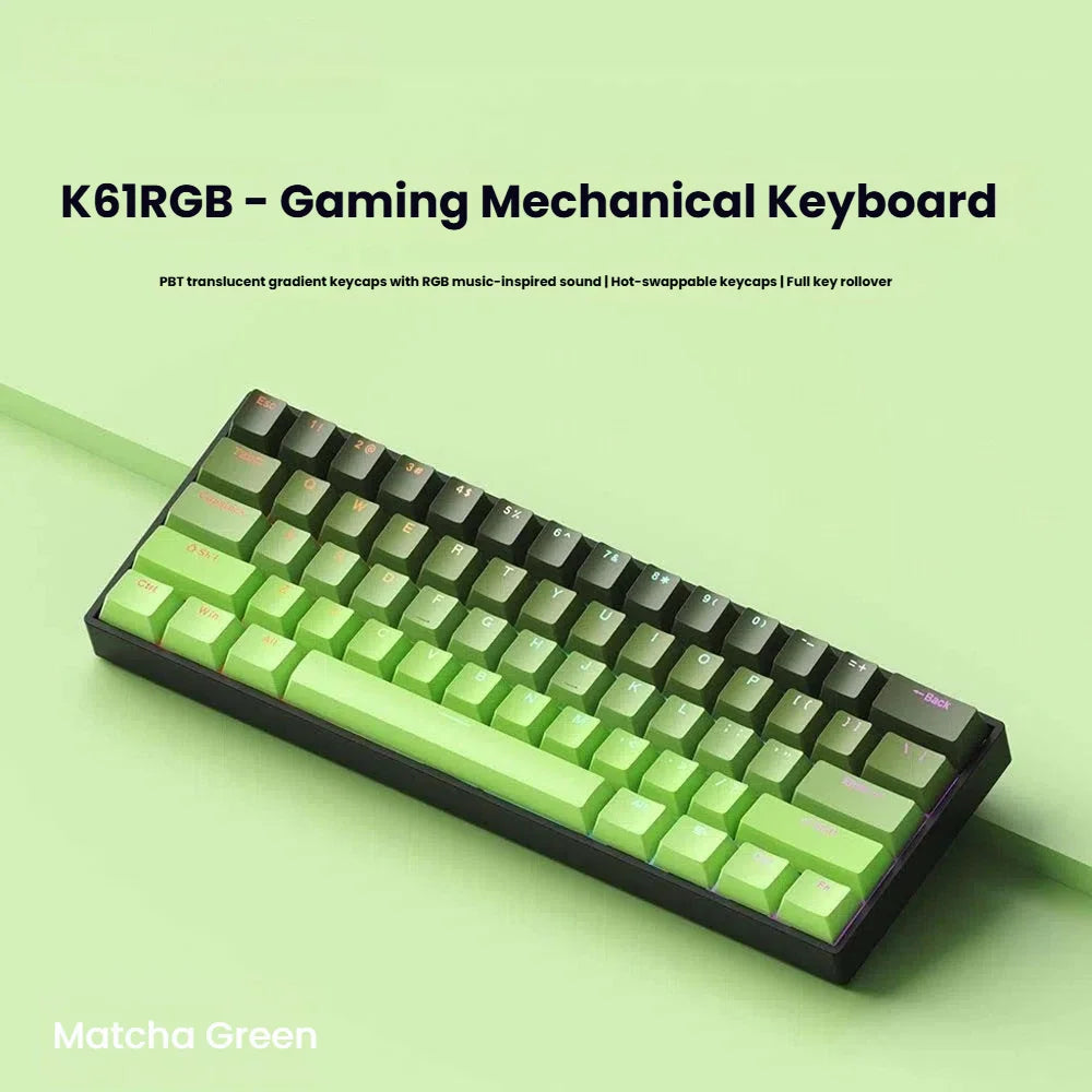 Mini USB Wired Hot-Swappable Mechanical Gaming Keyboard with Detachable Cable