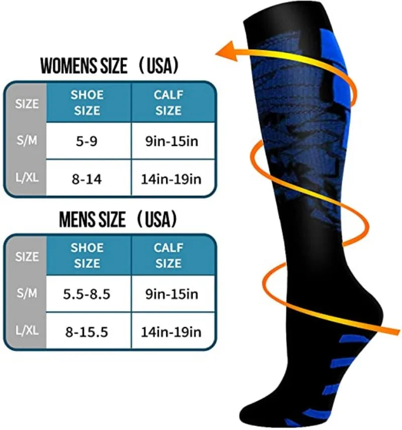 Compression Socks 20-30 mmHg - Medical & Sports Support for Travel, Pregnancy, Varicose Veins, Edema (Unisex)