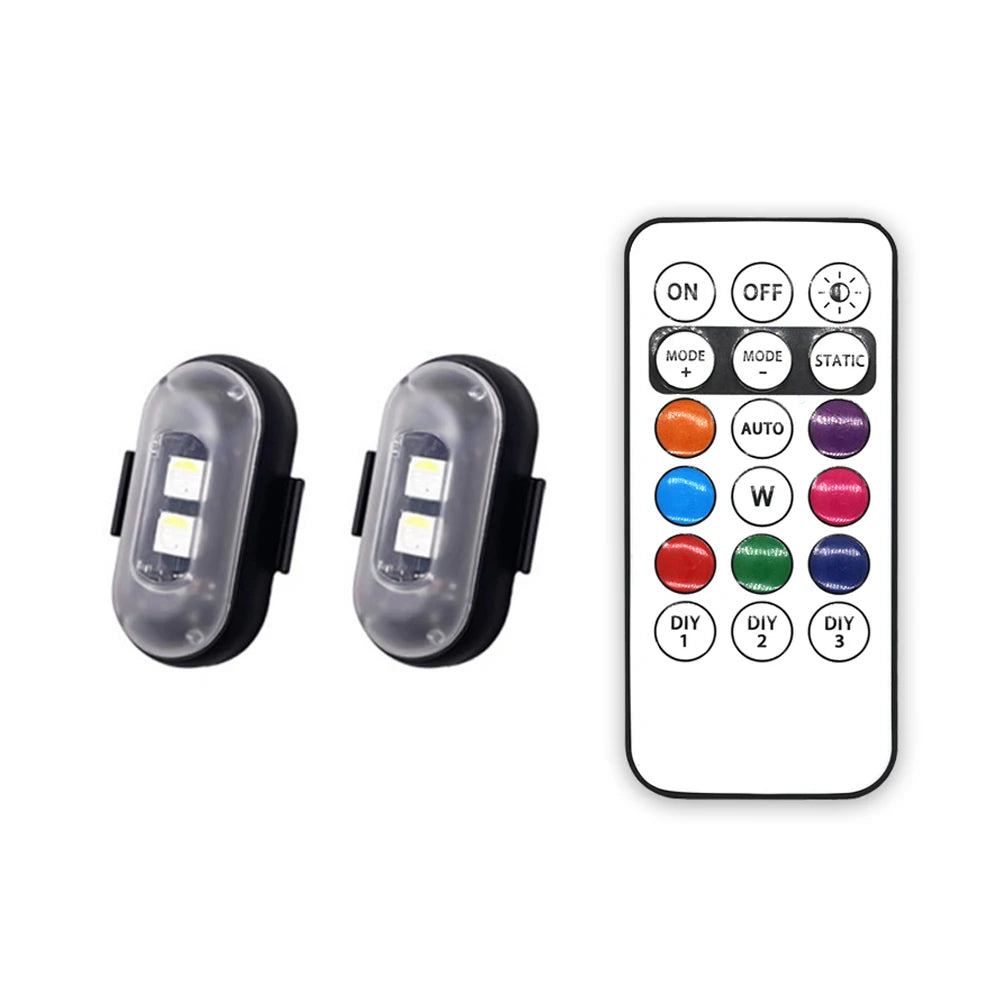 4/10-Pack Car LED Warning Lights — Rechargeable Wireless Decorative Atmosphere Lamps with Remote Control