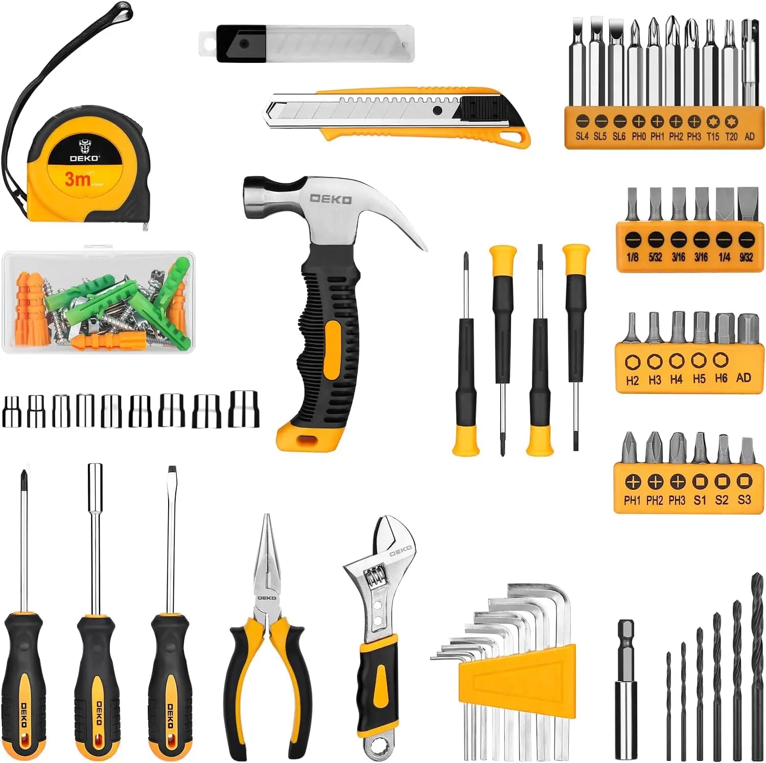 126-Piece Cordless Power Tool Combo Kit with 8V Drill, 10mm (3/8 in) Keyless Chuck — Home DIY Tool Set