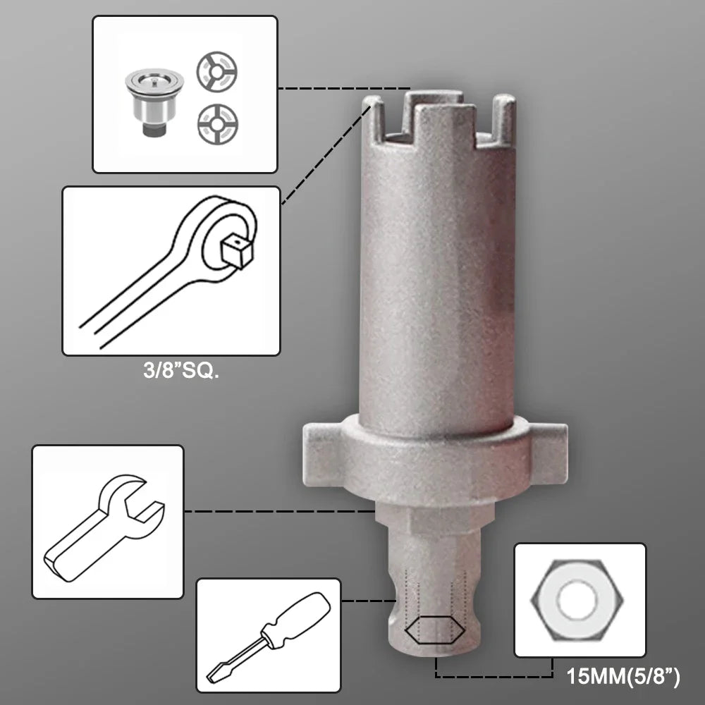 14-in-1 Faucet Wrench Set, Double-Head Sink Spanner & Ratchet Tool for Faucet and Strainer Plumbing Repair