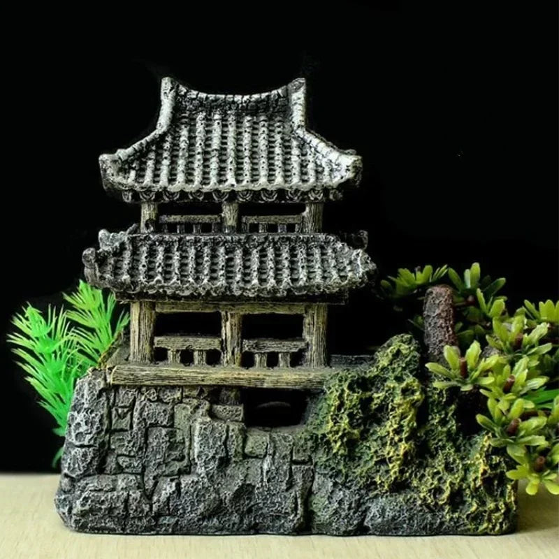 Resin Aquarium Landscape House Ornament – Fish Tank Decoration