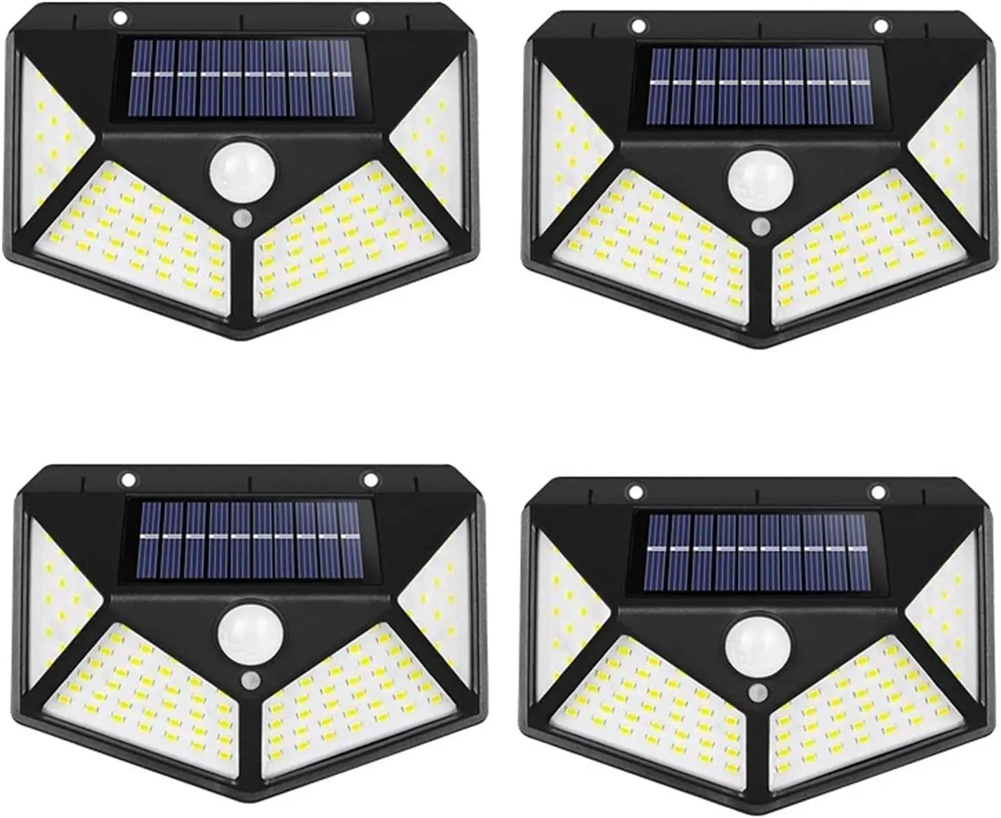 100-LED Solar Wall Light with PIR Motion Sensor - Outdoor Solar Powered Garden & Pathway Lamp