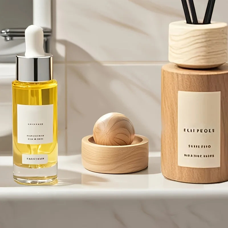 Wooden Spherical Essential Oil Diffuser for Car & Home - Aroma Diffuser for Bedroom