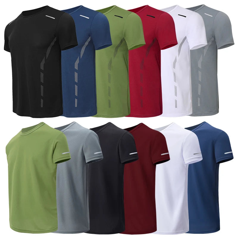 Men's Gradient Quick-Dry Sports T-Shirt Short Sleeve - Running & Fitness Casual Tee