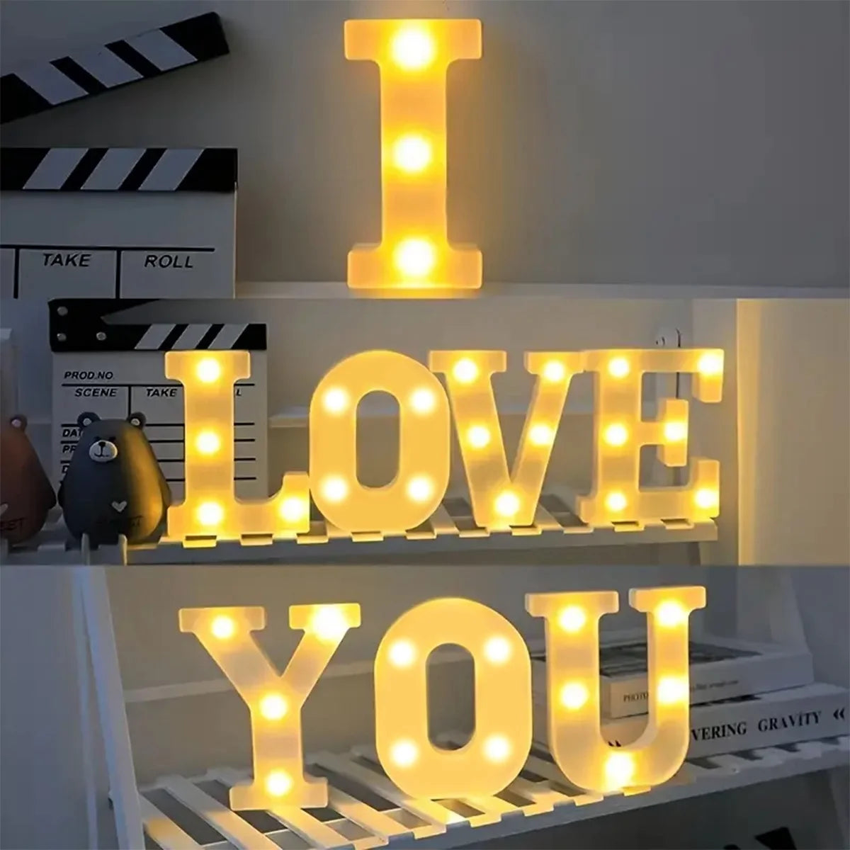 White LED Angel Night Light 6.3in (16 cm) Marquee Sign for Home, Wedding, Party & Christmas Decor