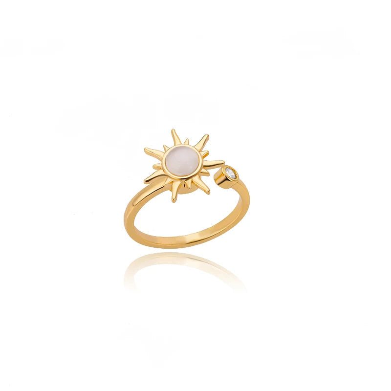 316L Stainless Steel Gold-Tone Women's Ring – Hypoallergenic Classic Tension-Set Wedding & Couple Ring