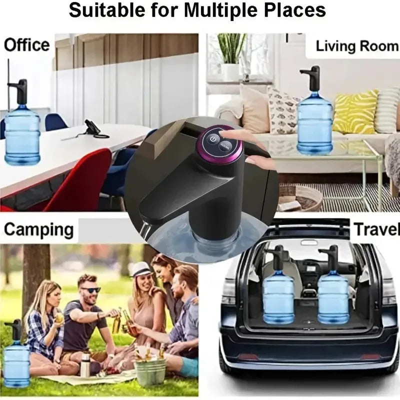 Portable 5-Gallon (≈19 L) Electric Water Dispenser Pump - USB Rechargeable Automatic Bottle Pump for Home, Office & Outdoor