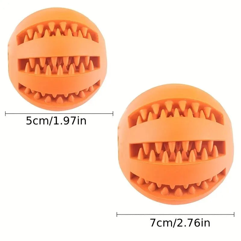 Dog & Cat Chew Toy Ball, Non-Toxic Bite-Resistant Treat Feeder & Dental Cleaning Ball