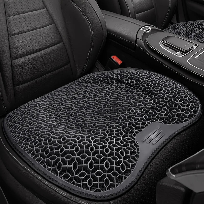Gel Honeycomb Seat Cushion for Car & Office — Breathable Ergonomic Gel Pad, Machine Washable, 48×43×3 cm (19×17×1.2 in)